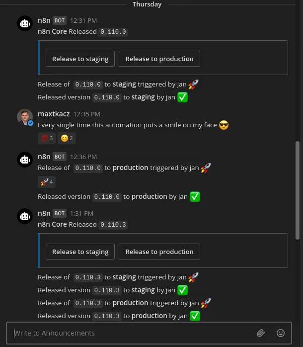 Release announcements