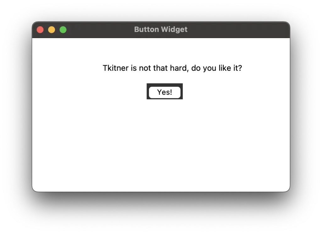 Tkinter button widget