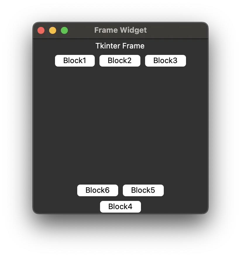 Tkinter frame widget