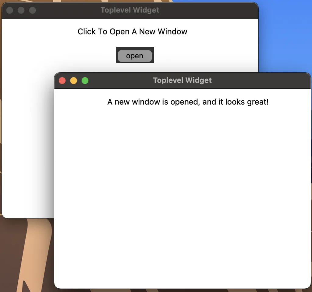 Tkinter top-level widget
