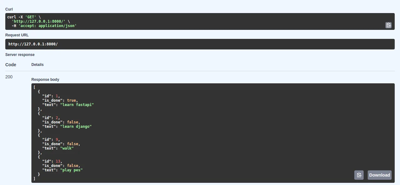 todo list build as a CRUD FastAPI app 