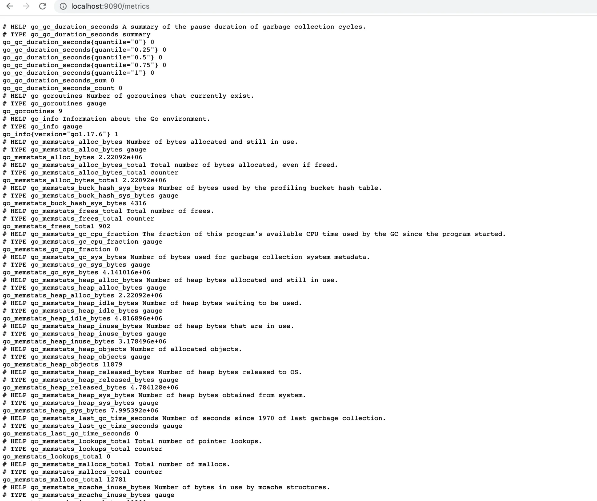 concurrency in golang: Metrics output