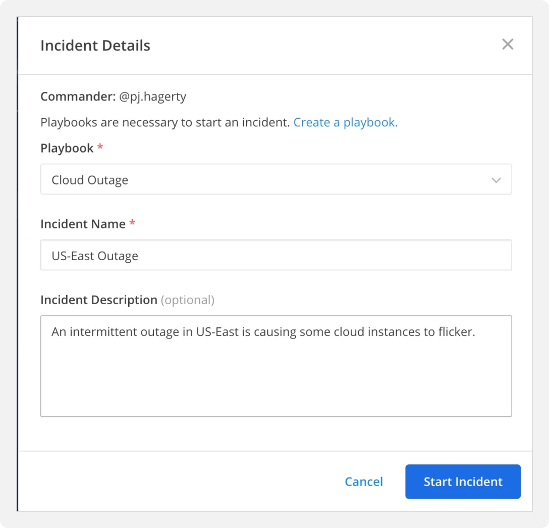 Incident details in Mattermost
