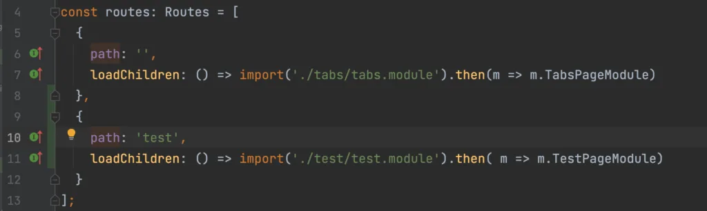 add a new route for the test child component