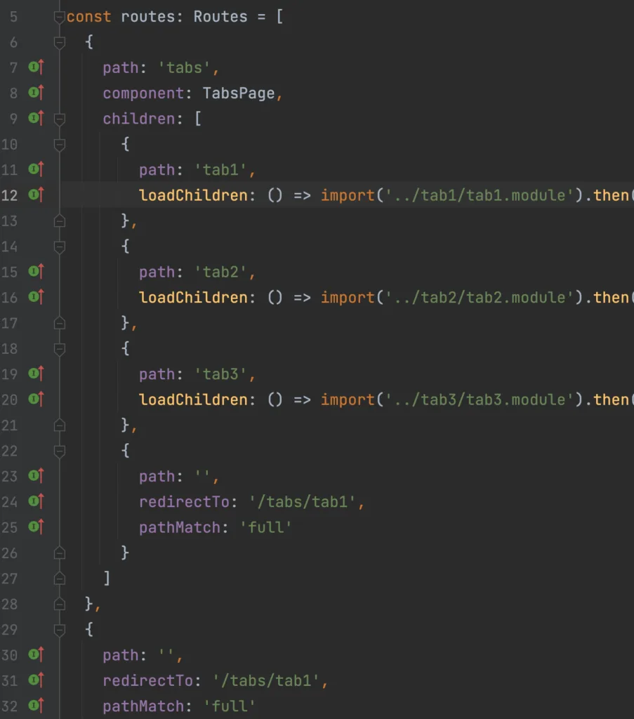 tabs-routing.module.ts file in the tabs folder
