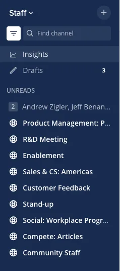 group mattermost channels by read status