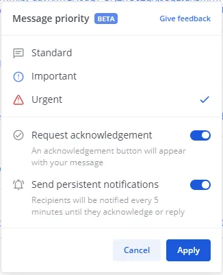 Persistent notifications