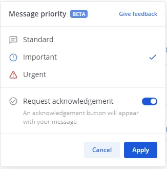 Enterprise collaboration, message acknowledgement