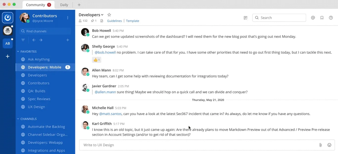 Search for files and document contents in Mattermost