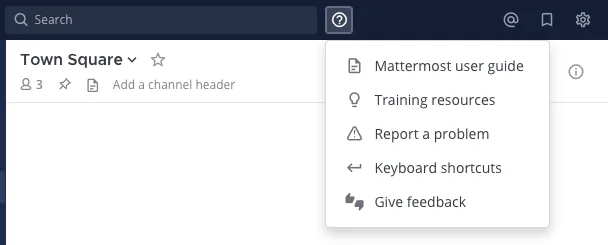 Link to Mattermost Academy via "Training Resources" dropdown
