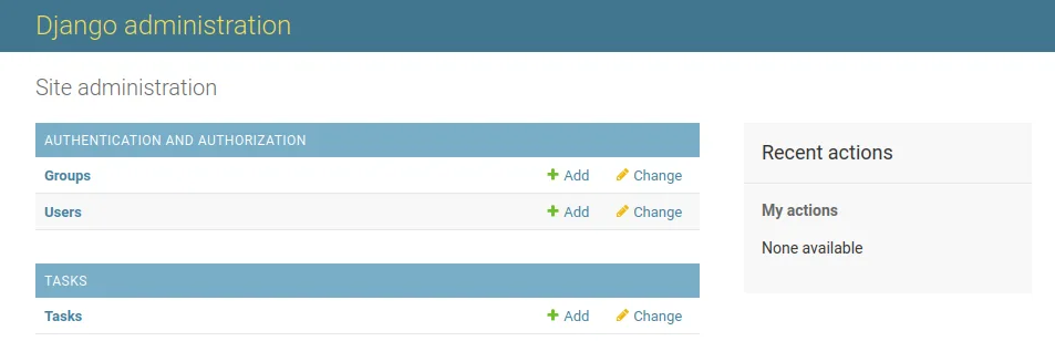 django admin page