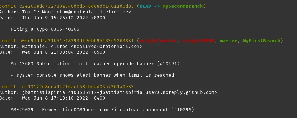 Git log