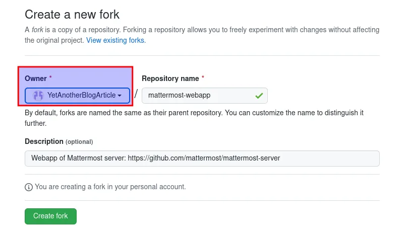 GitHub fork