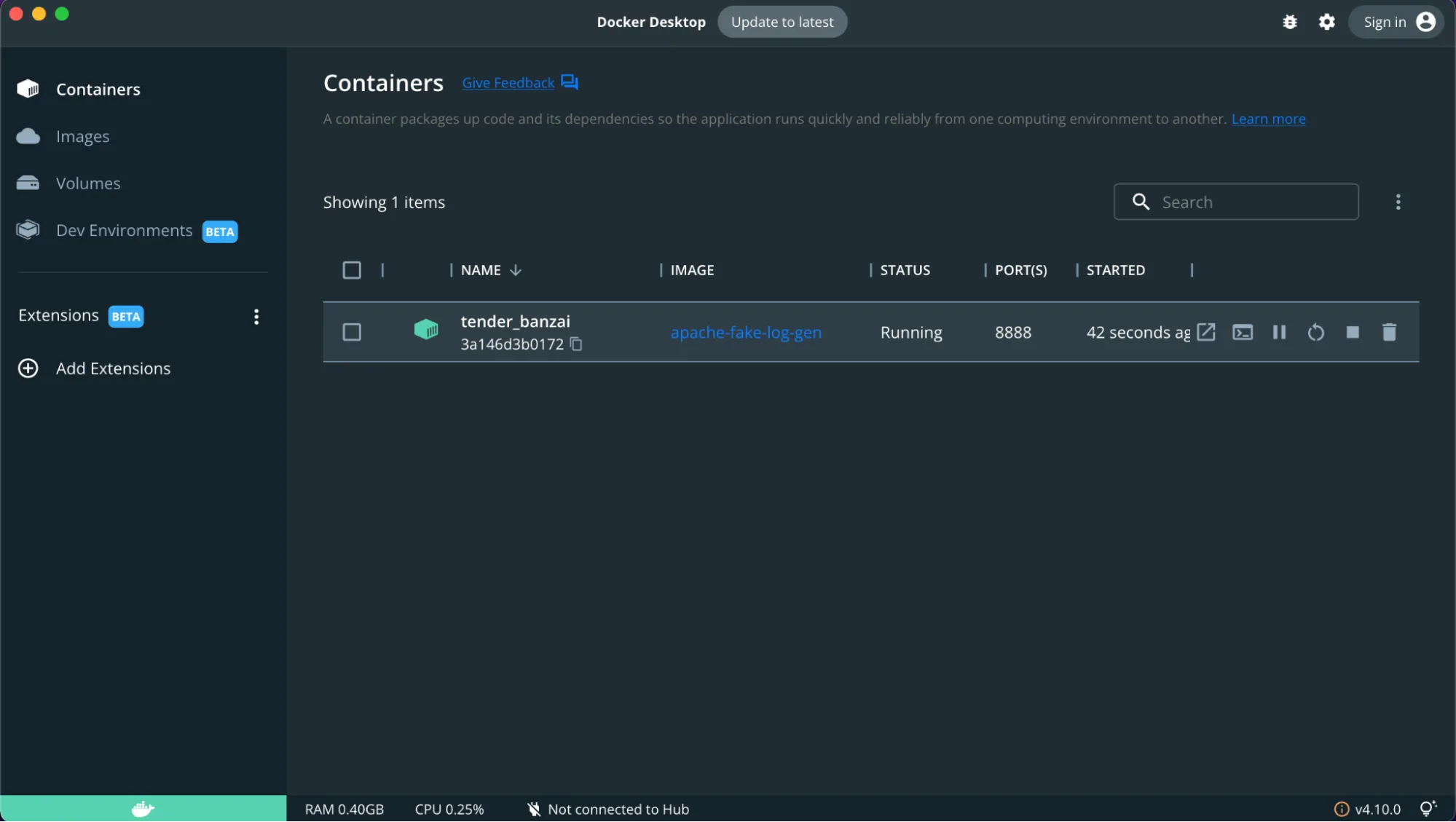container status check