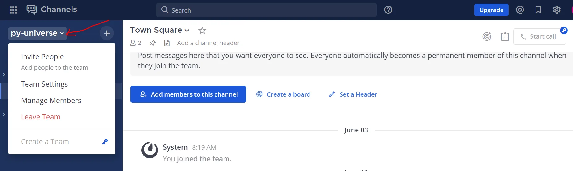 add chatbot to team