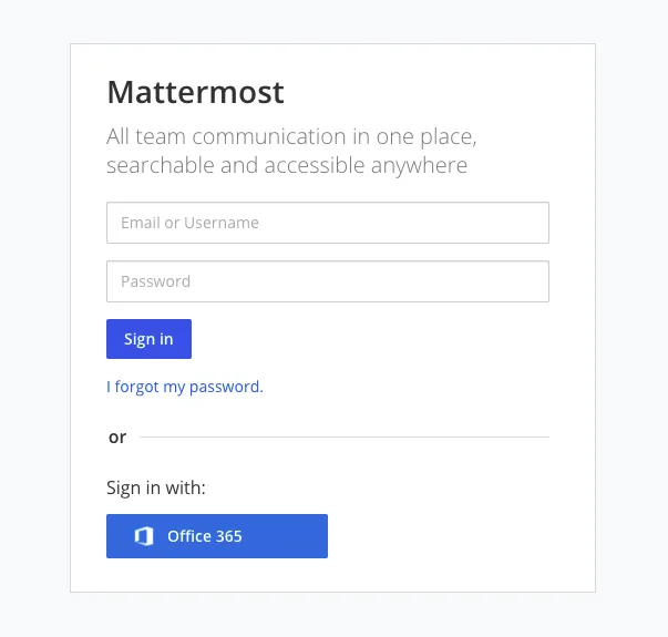 Mattermost Office 365 SSO