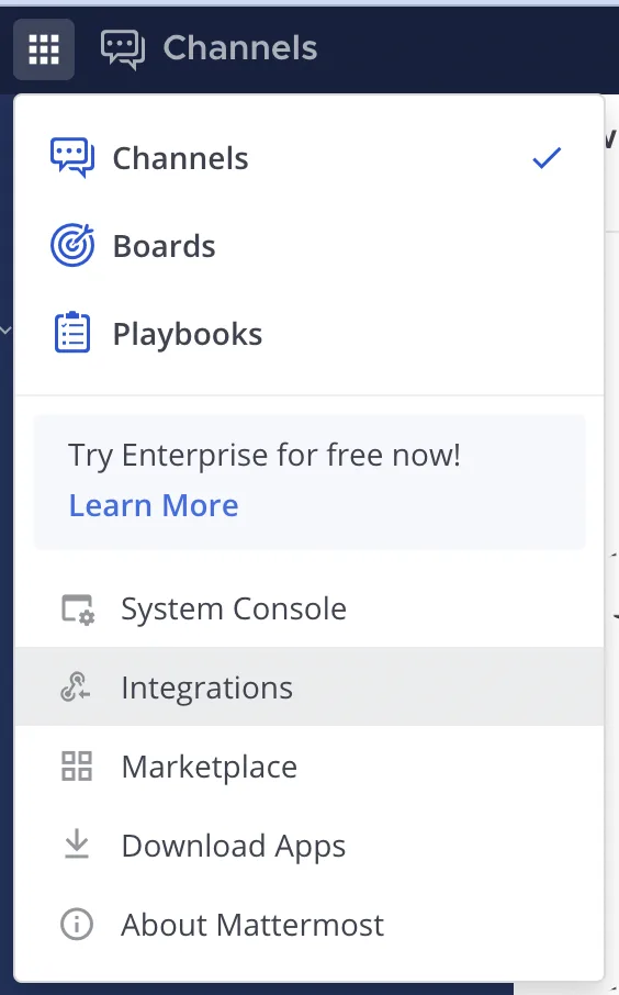 Set up integrations in Mattermost