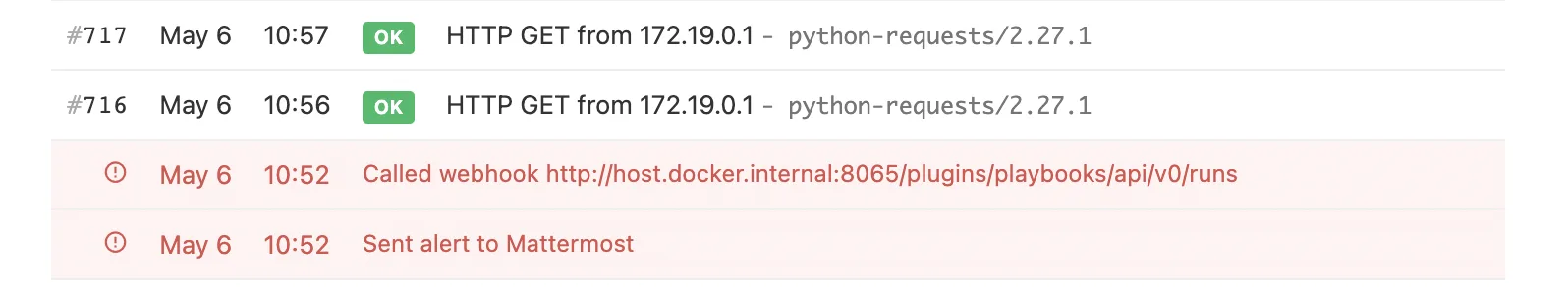 webhook notification log