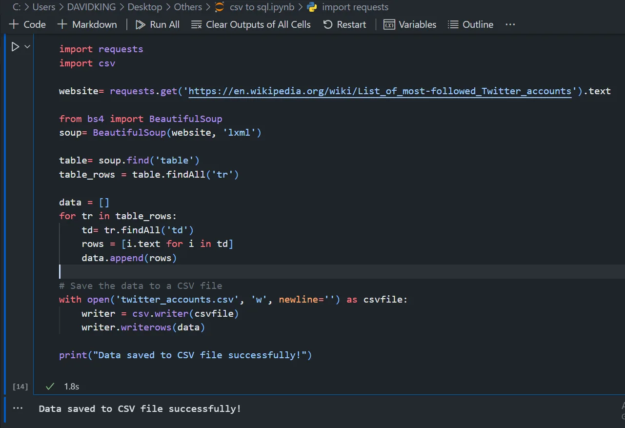 Python BeautifulSoup saving to CSV
