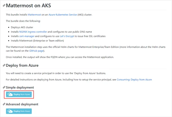 Click the 'Deploy from Azure' button