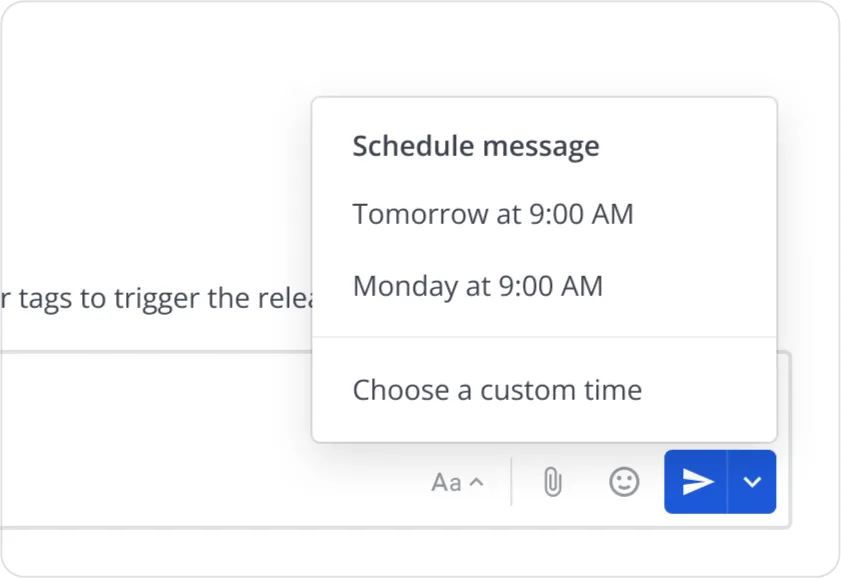 Scheduled message options window