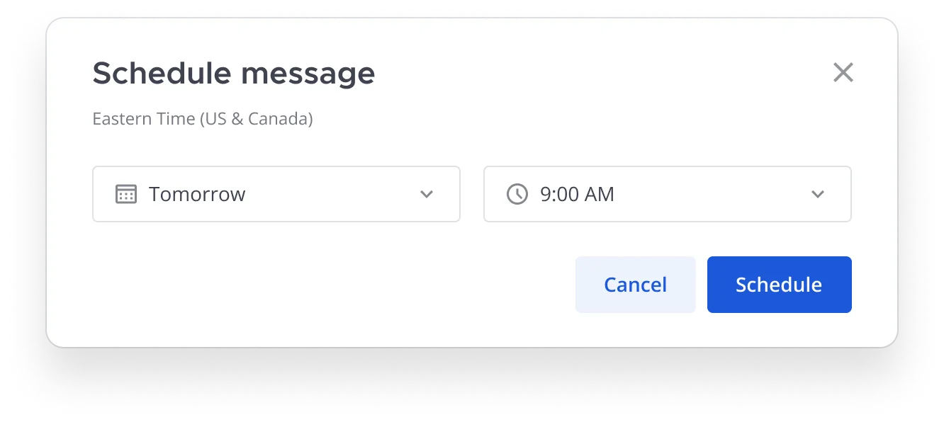 Scheduled message modal