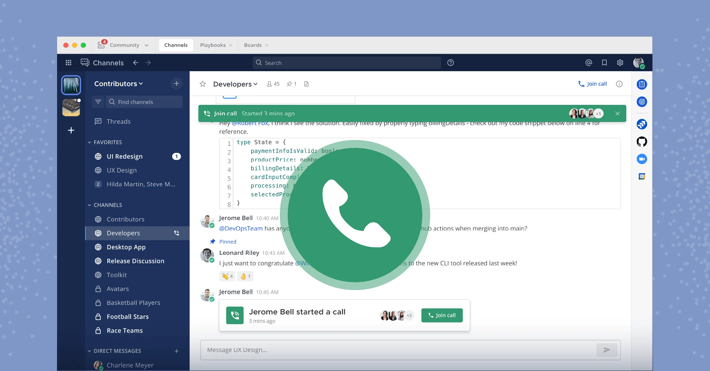 Introducing Voice Calling and Screen Sharing in Channels