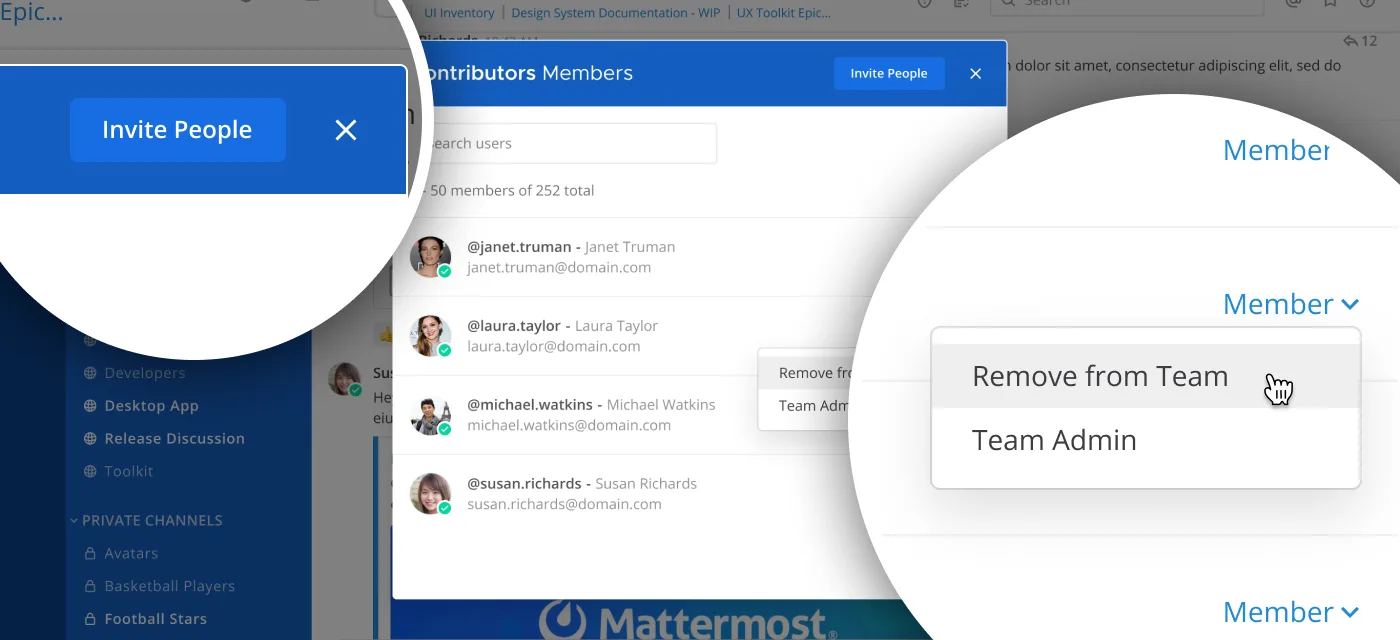 Invite and remove users
