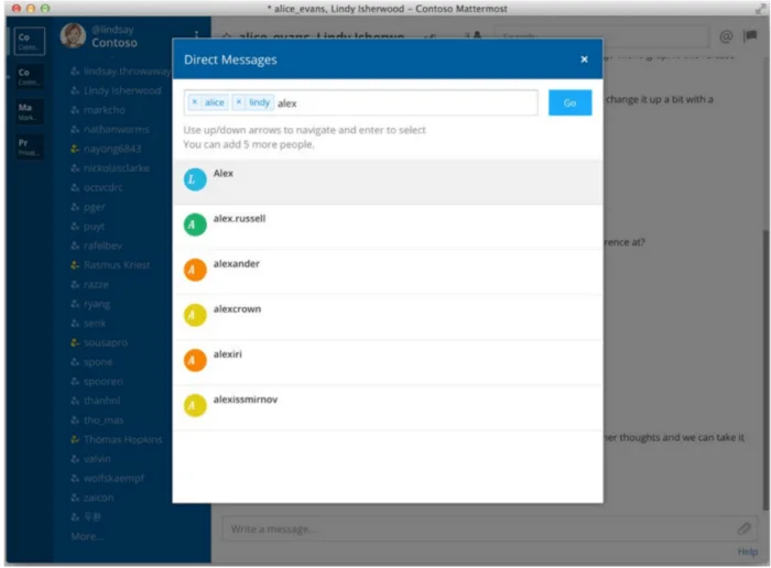 Screenshot of Direct Messages