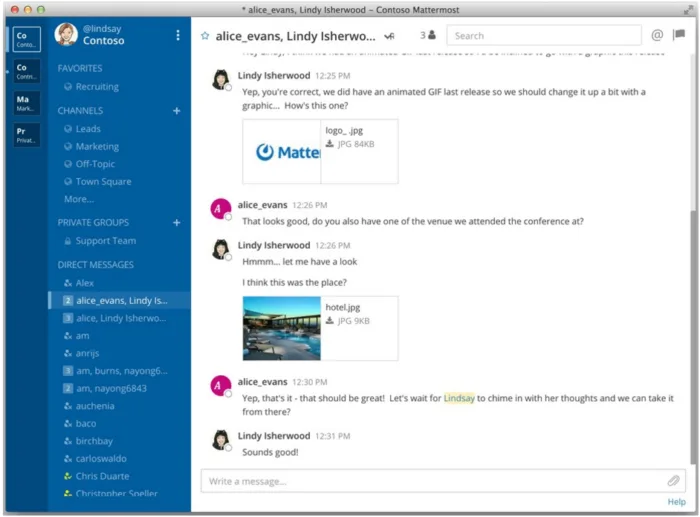 Screenshot of Messaging