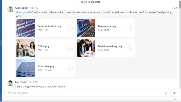 Screenshot of Image Sending