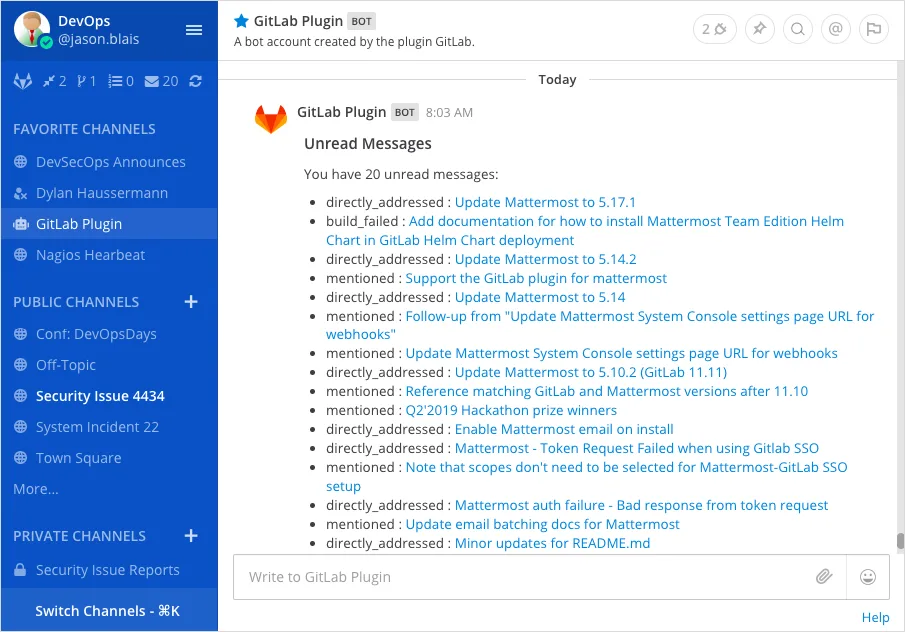 Mattermost GitLab
