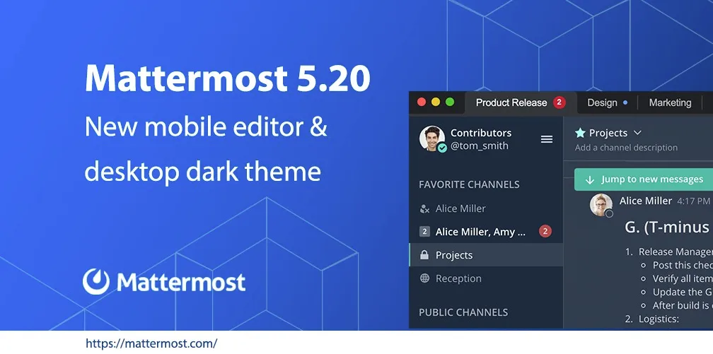 Mattermost 5.20: New mobile editor, desktop dark theme, and more