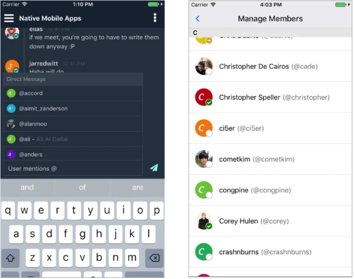 In App Member Tagging Screenshot