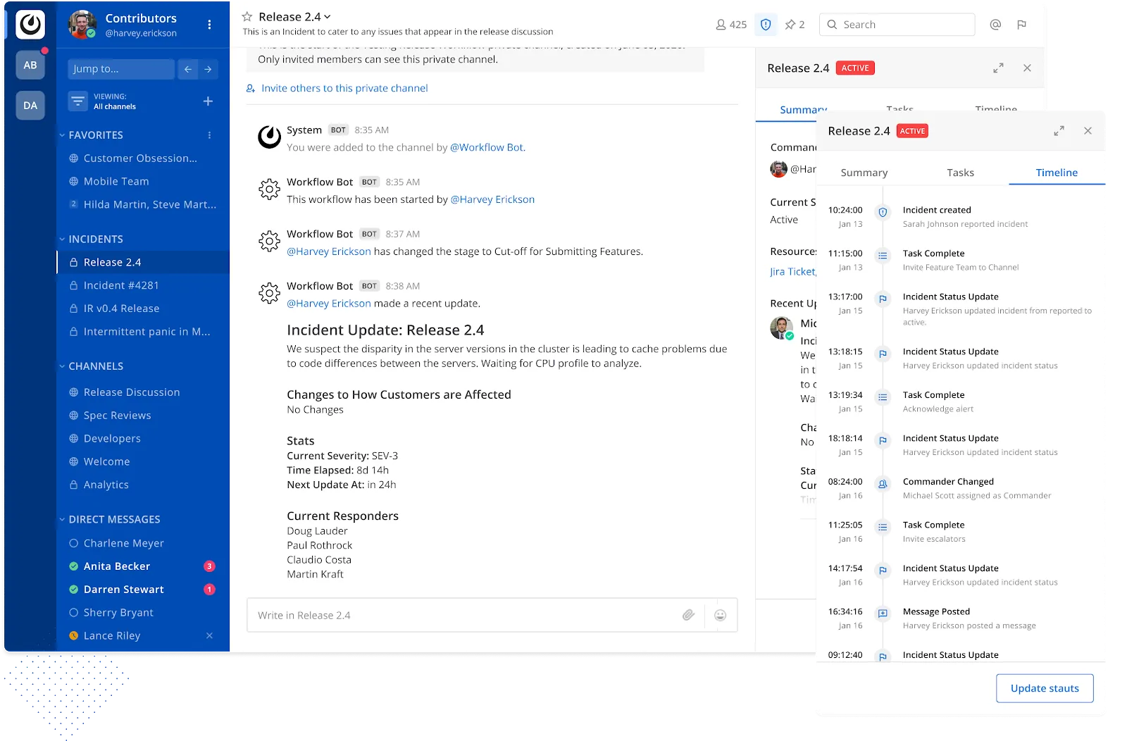 Incident collaboration - timeline for faster incident response