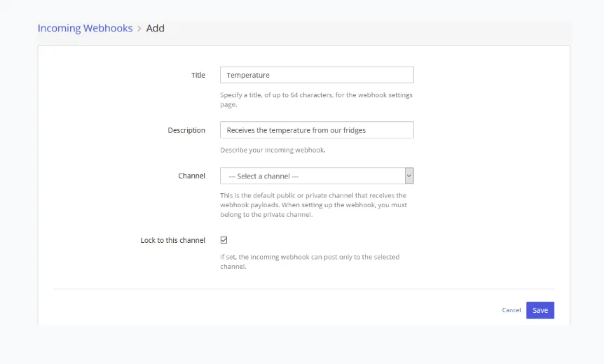Incoming webhooks