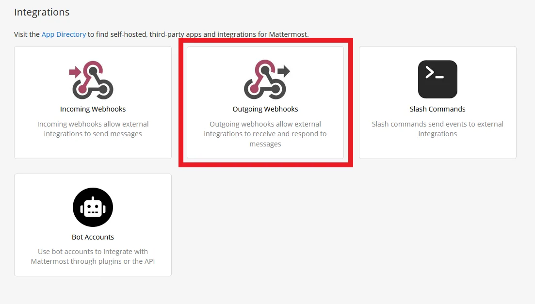 Mattermost integrations: Sending and receiving data with outgoing webhooks