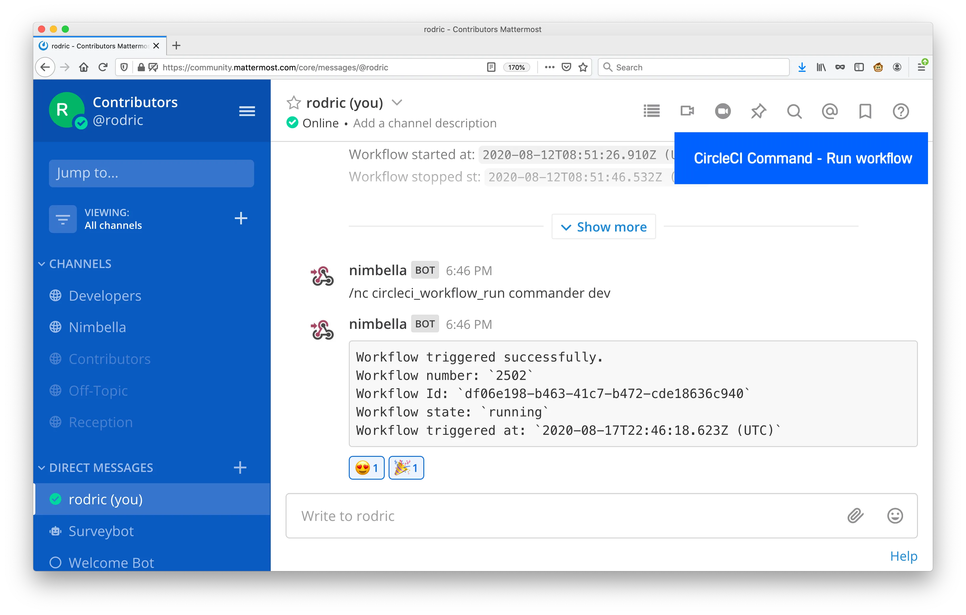Turn Mattermost into a shared CLI with custom integrations