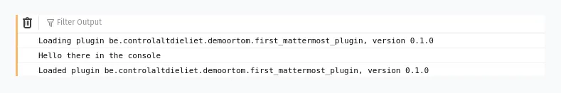 Mattermost plugin console