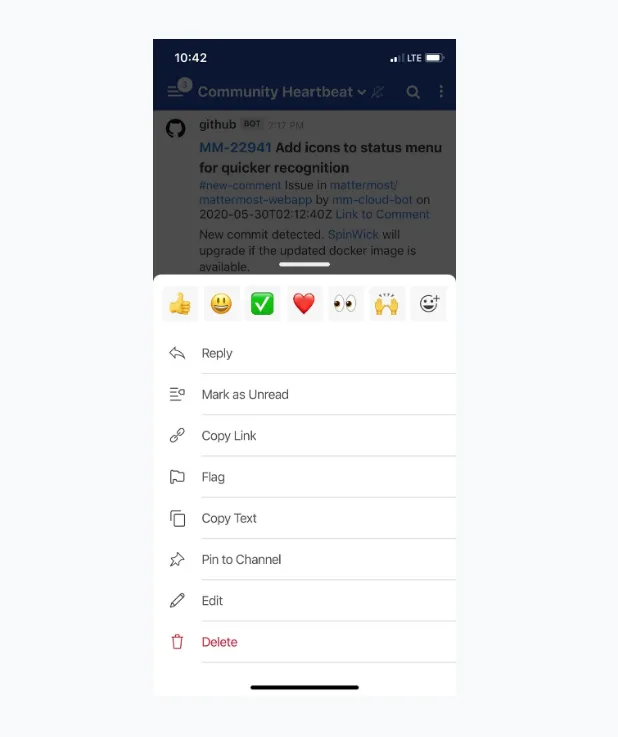 Mobile emoji reactions
