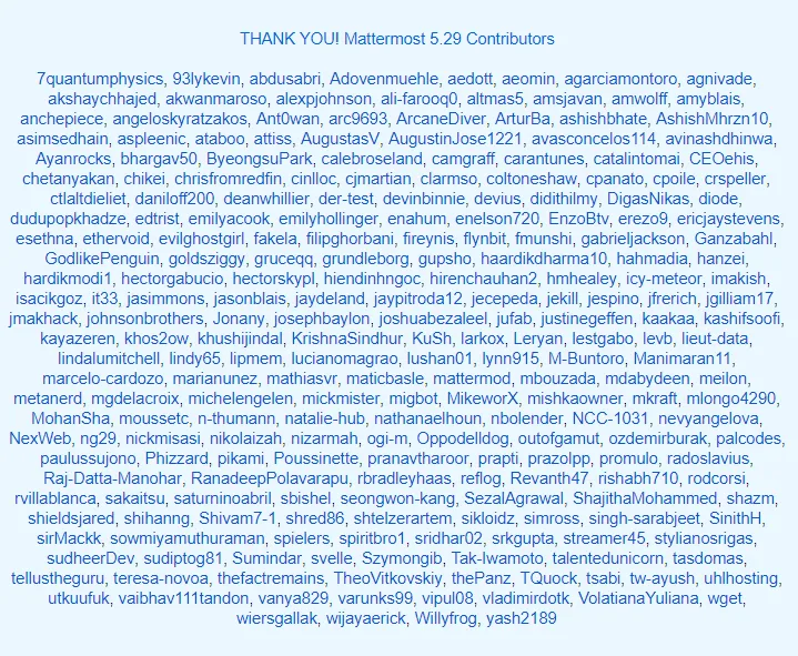 Mattermost 5.29 contributors