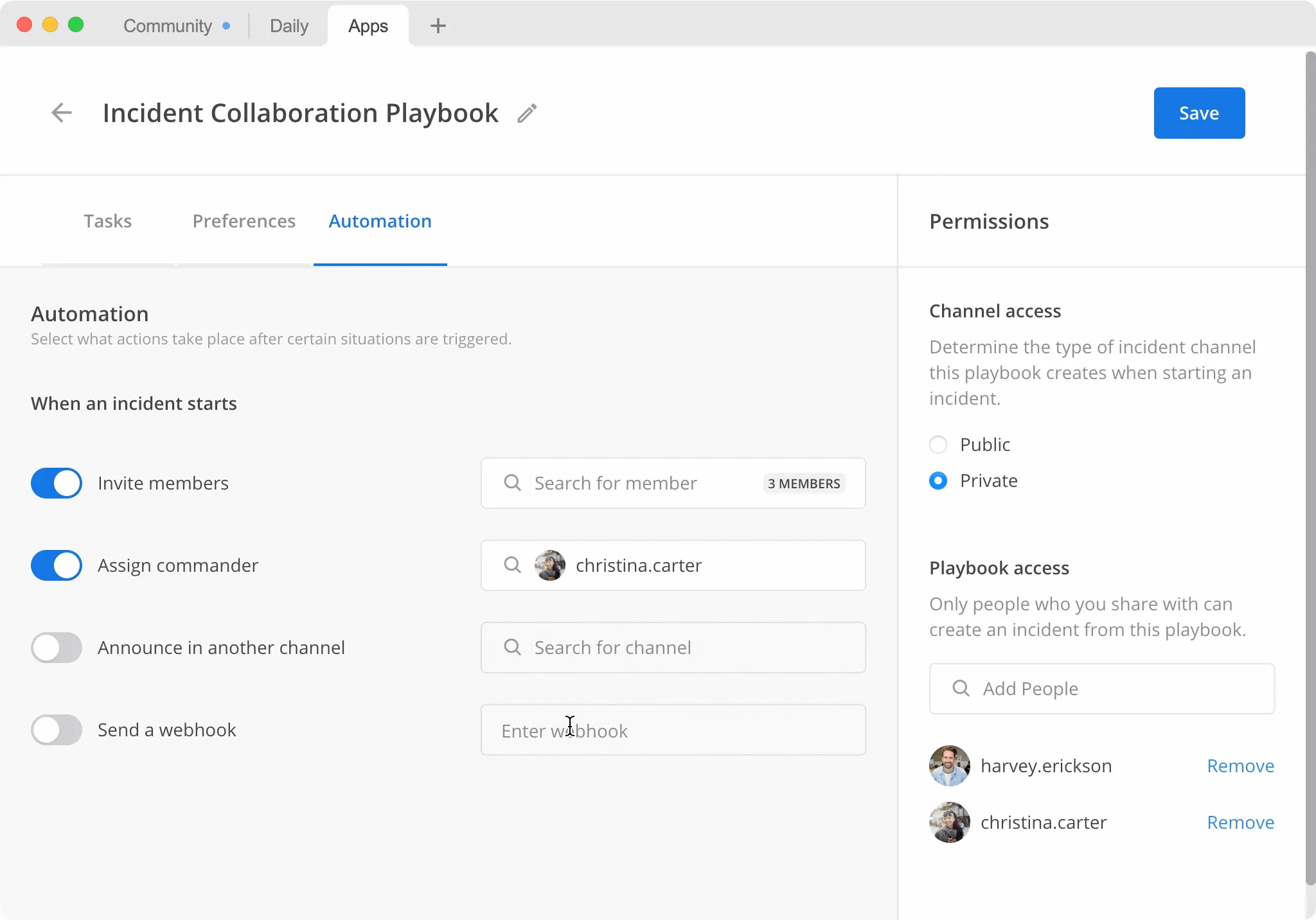 Incident Collaboration automation