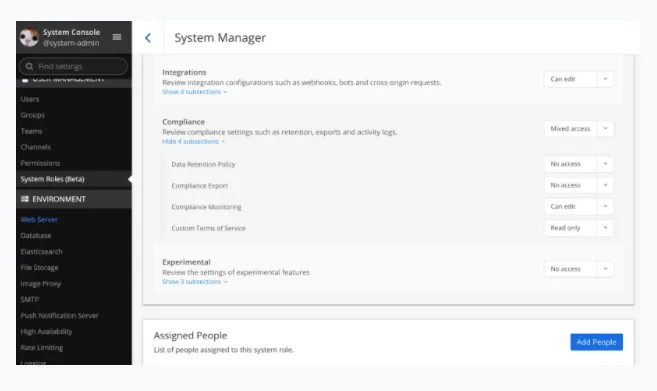 System admin roles