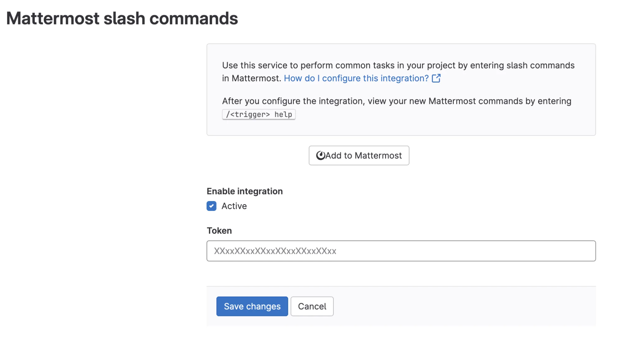 Mattermost slash command fields on GitLab