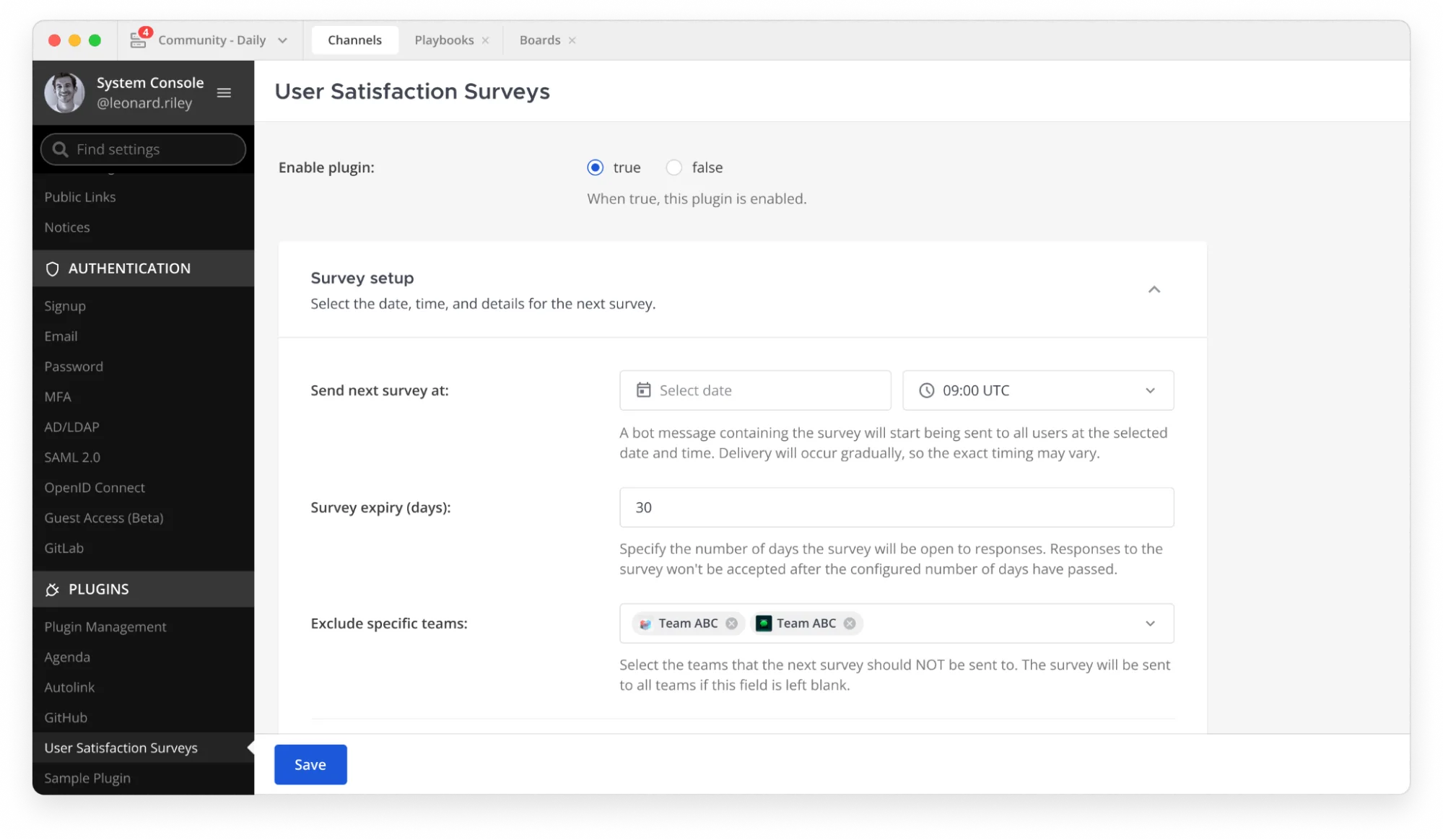 User satisfaction surveys