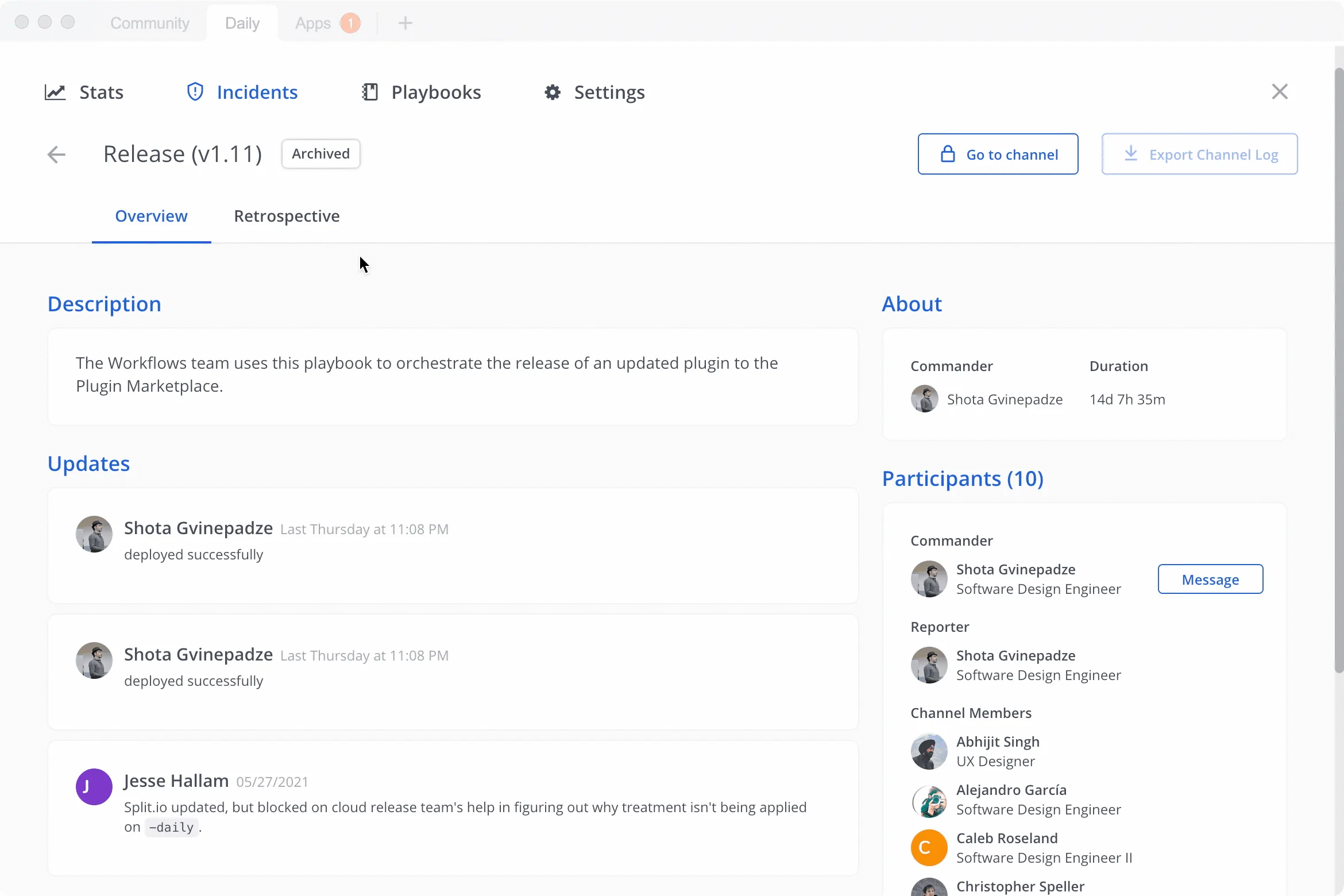 Retrospective reports