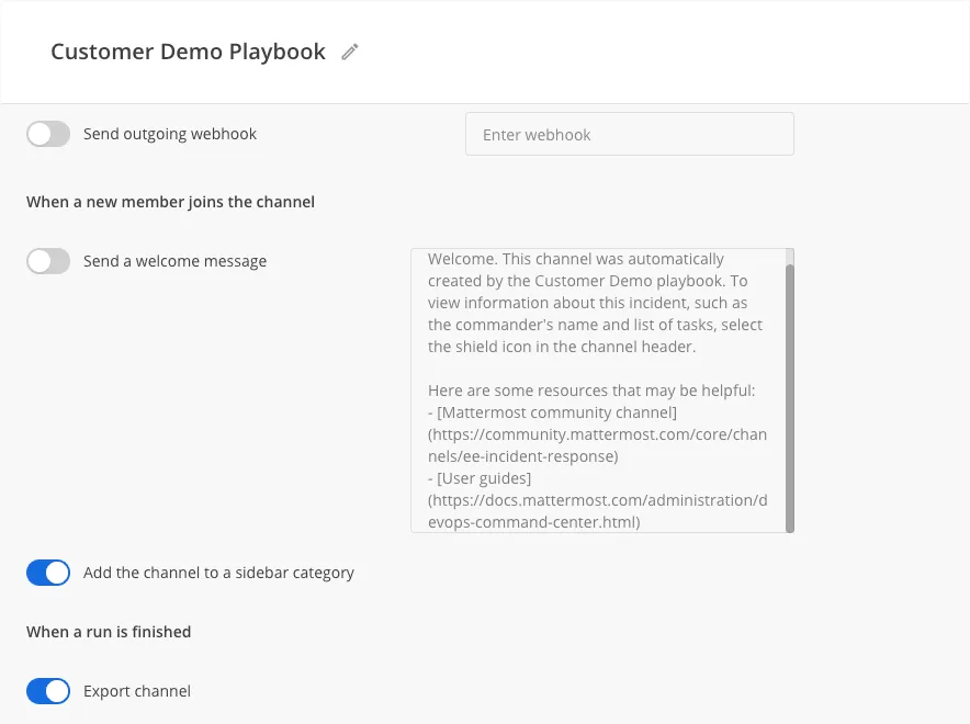 Playbook export