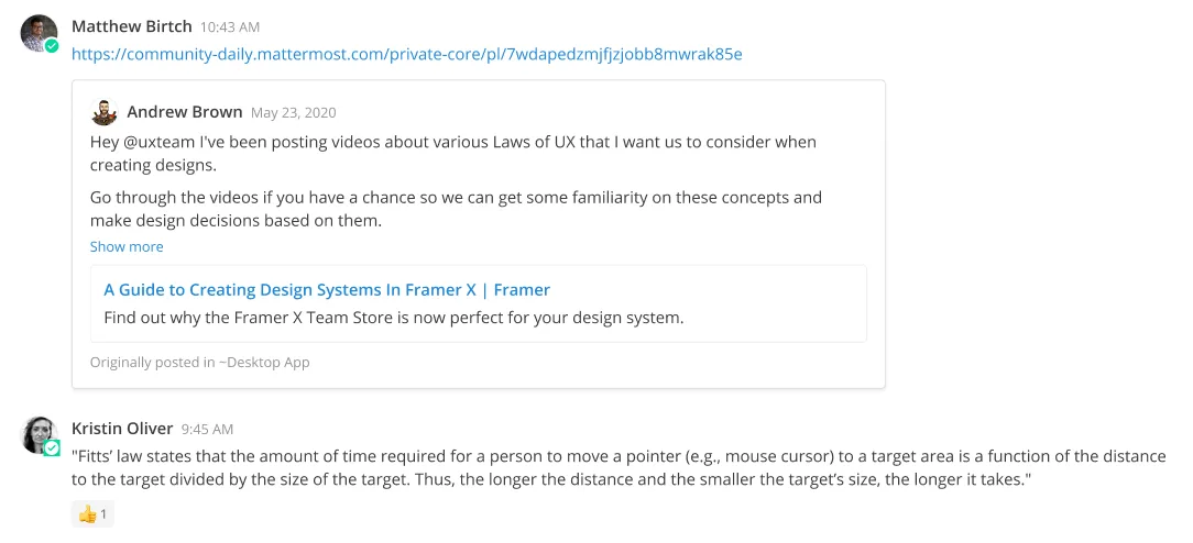 mattermost v6.0 permalink previews