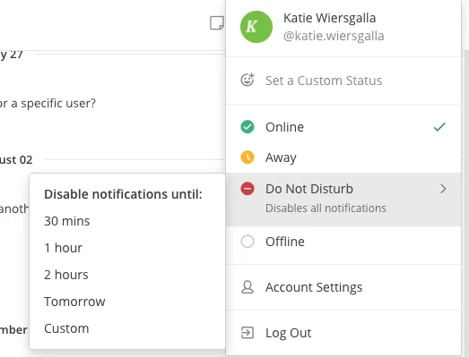 Custom Do Not Disturb Mattermost 6.1
