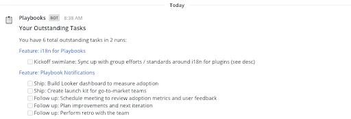 Playbook notifications Mattermost v6.1